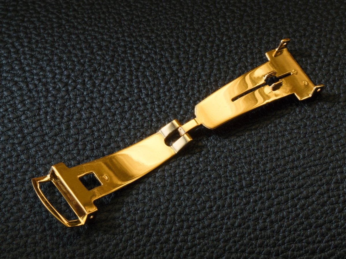15 mm 18K Yellow Gold Folding Clasp Universal