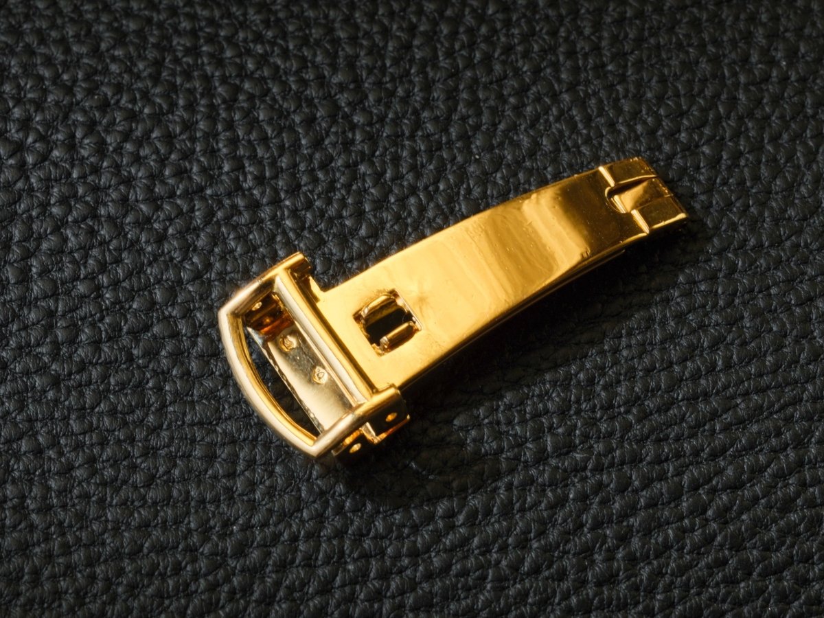 15 mm 18K Yellow Gold Folding Clasp Universal