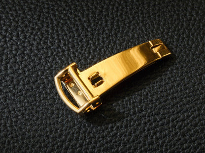 15 mm 18K Yellow Gold Folding Clasp Universal