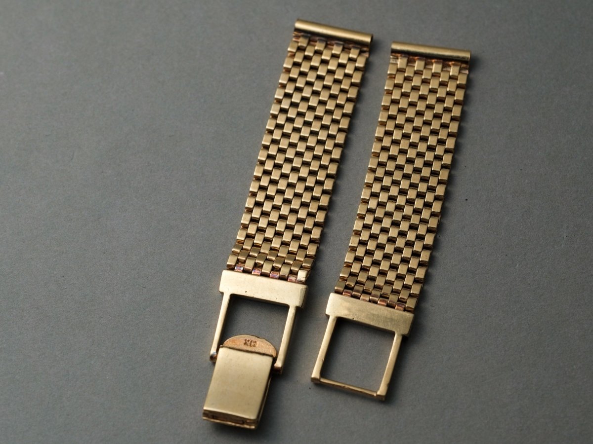 16 mm 16k Gold Brick Watch Bracelet 9 - row Strap / Bracelet