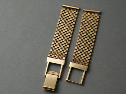 16 mm 16k Gold Brick Watch Bracelet 9 - row Strap / Bracelet