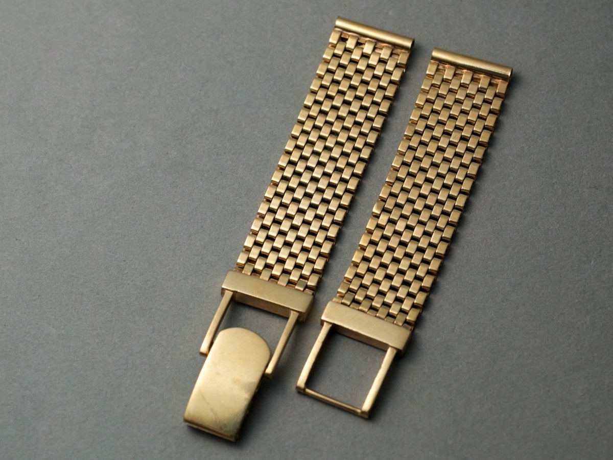 16 mm 16k Gold Brick Watch Bracelet 9 - row Strap / Bracelet