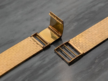 17 mm 18k Gold Brick Watch Bracelet Vintage
