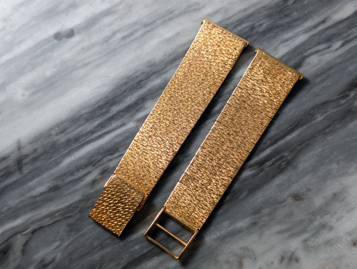 18 19 mm 18k Gold Watch Bracelet Fish Scales Look Strap / Bracelet