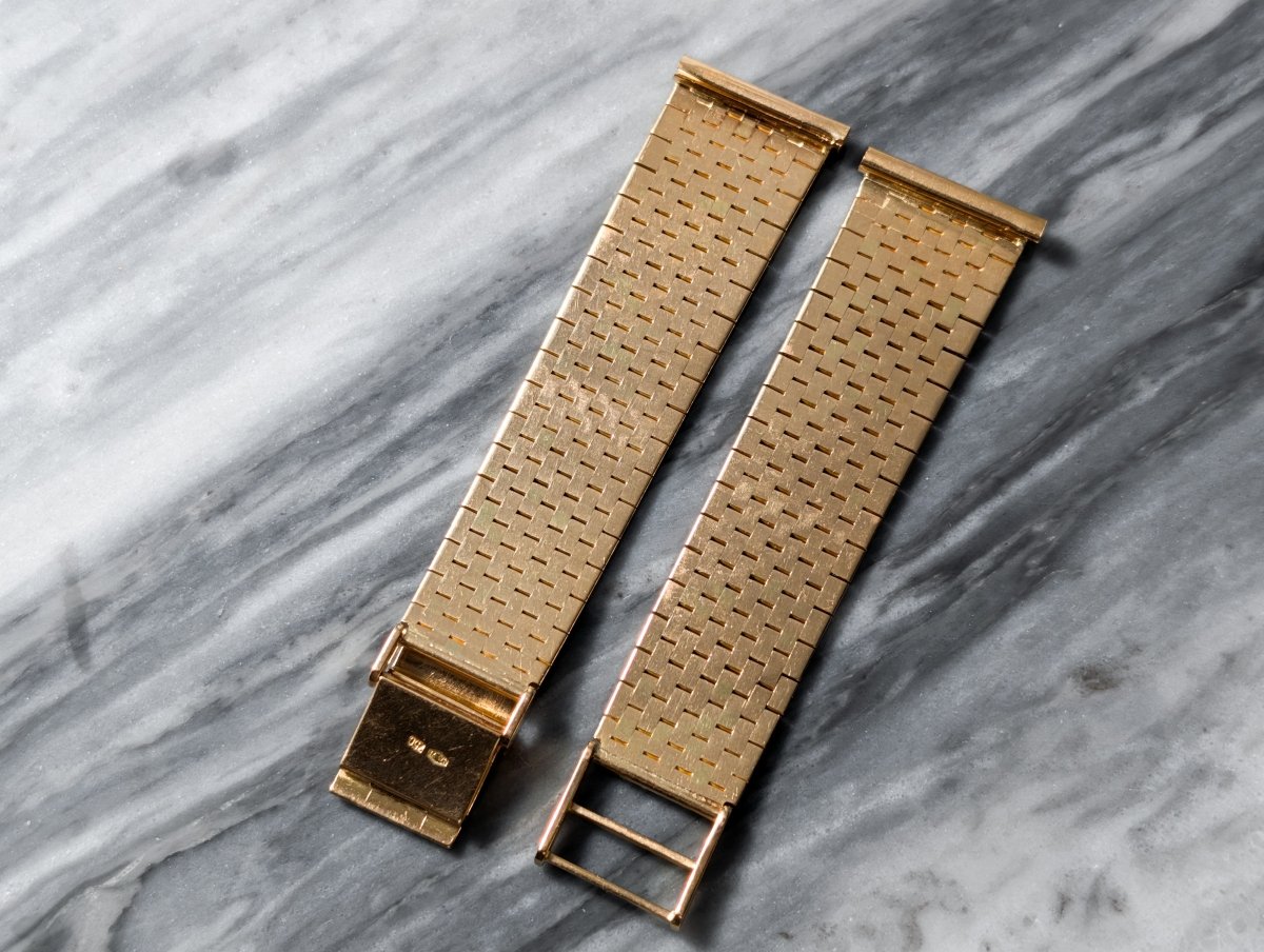 18 19 mm 18k Gold Watch Bracelet Fish Scales Look Strap / Bracelet