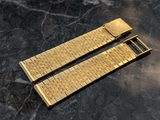 18 mm 18k Gold Vintage Watch Bracelet Made in Italy