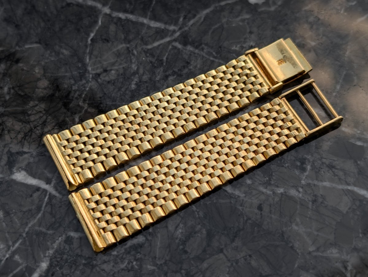 18 mm 18k Gold Vintage Watch Bracelet Made in Itlay Strap / Bracelet