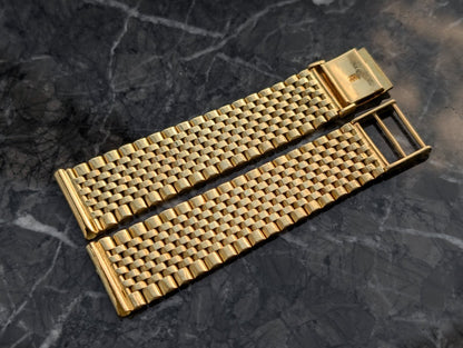 18 mm 18k Gold Vintage Watch Bracelet Made in Itlay Strap / Bracelet