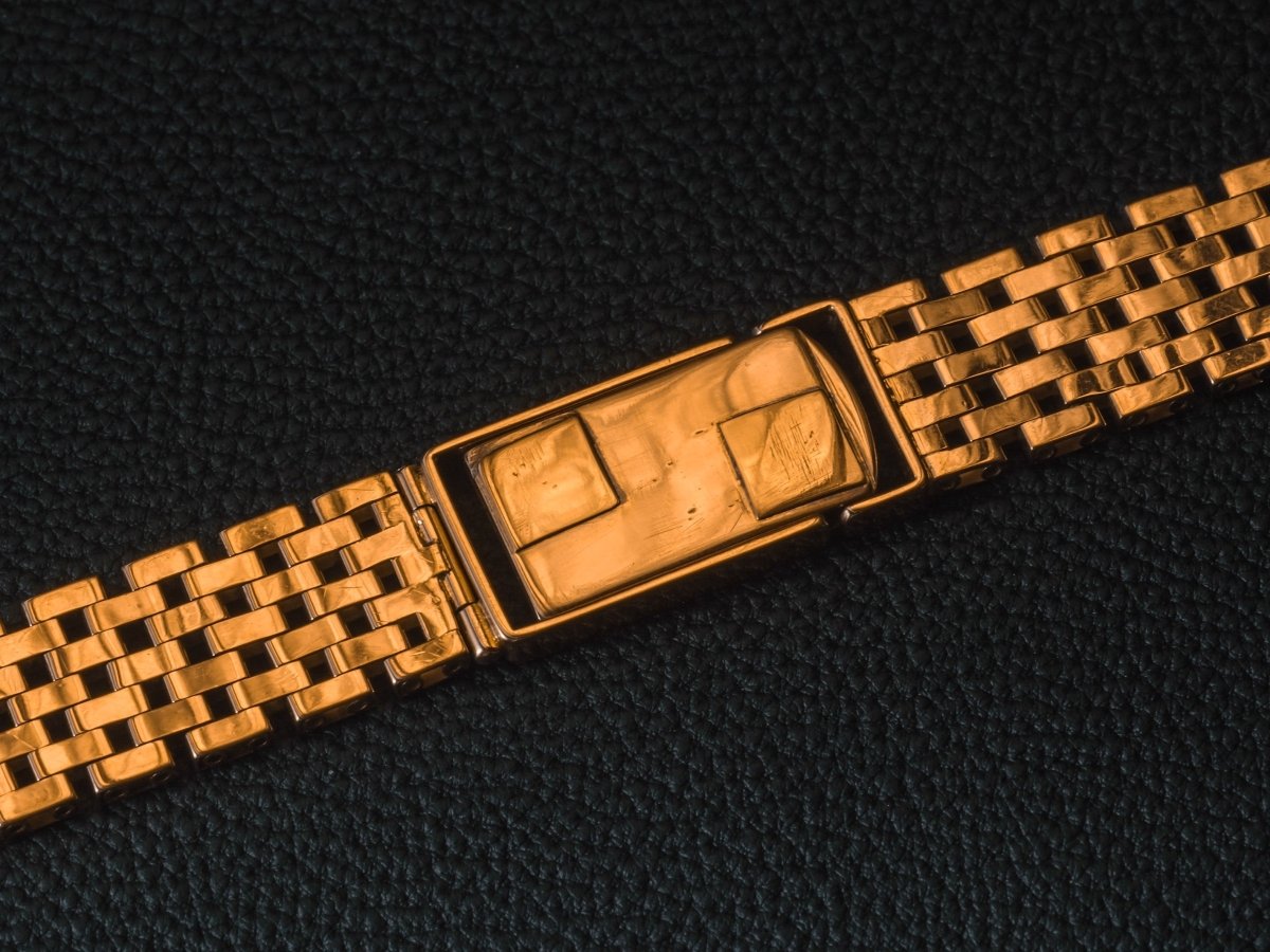 18 mm 18k Rose Gold Brick Watch Bracelet Vintage