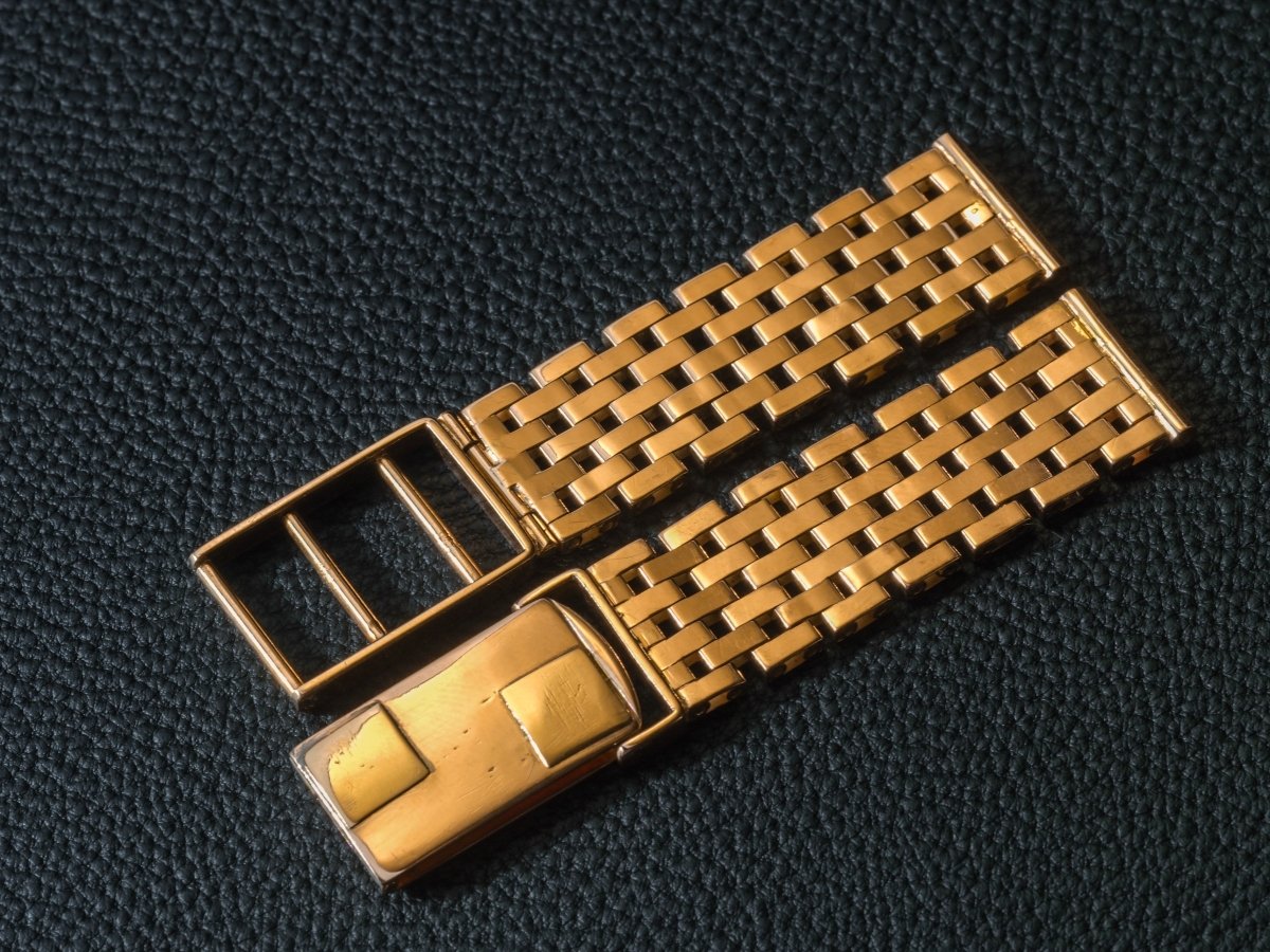 18 mm 18k Rose Gold Brick Watch Bracelet Vintage