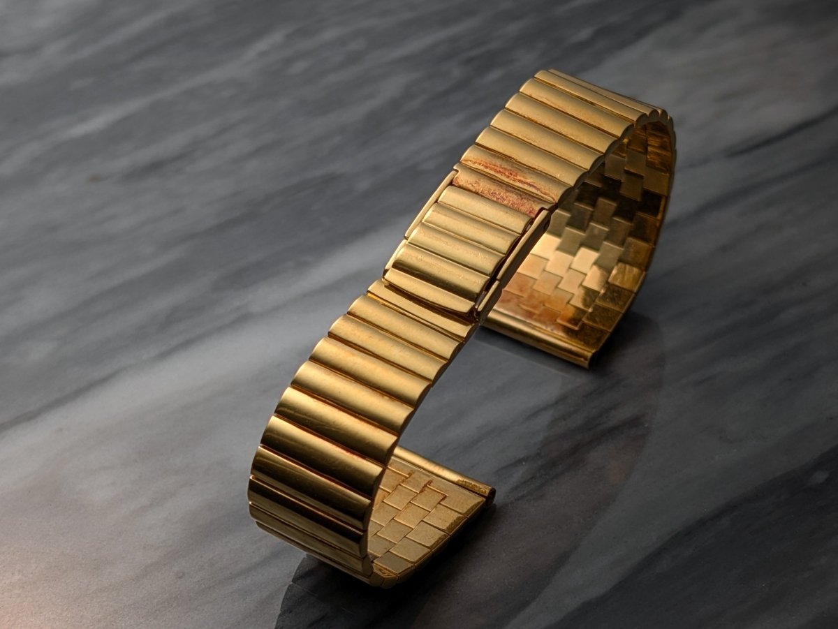 18 mm 18k Yellow Gold Watch Bracelet Vintage Strap / Bracelet