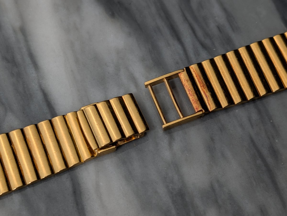 18 mm 18k Yellow Gold Watch Bracelet Vintage Strap / Bracelet