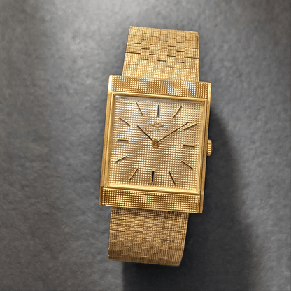 18K Gold Movado - Clous de Paris - 1960s - Rectangular