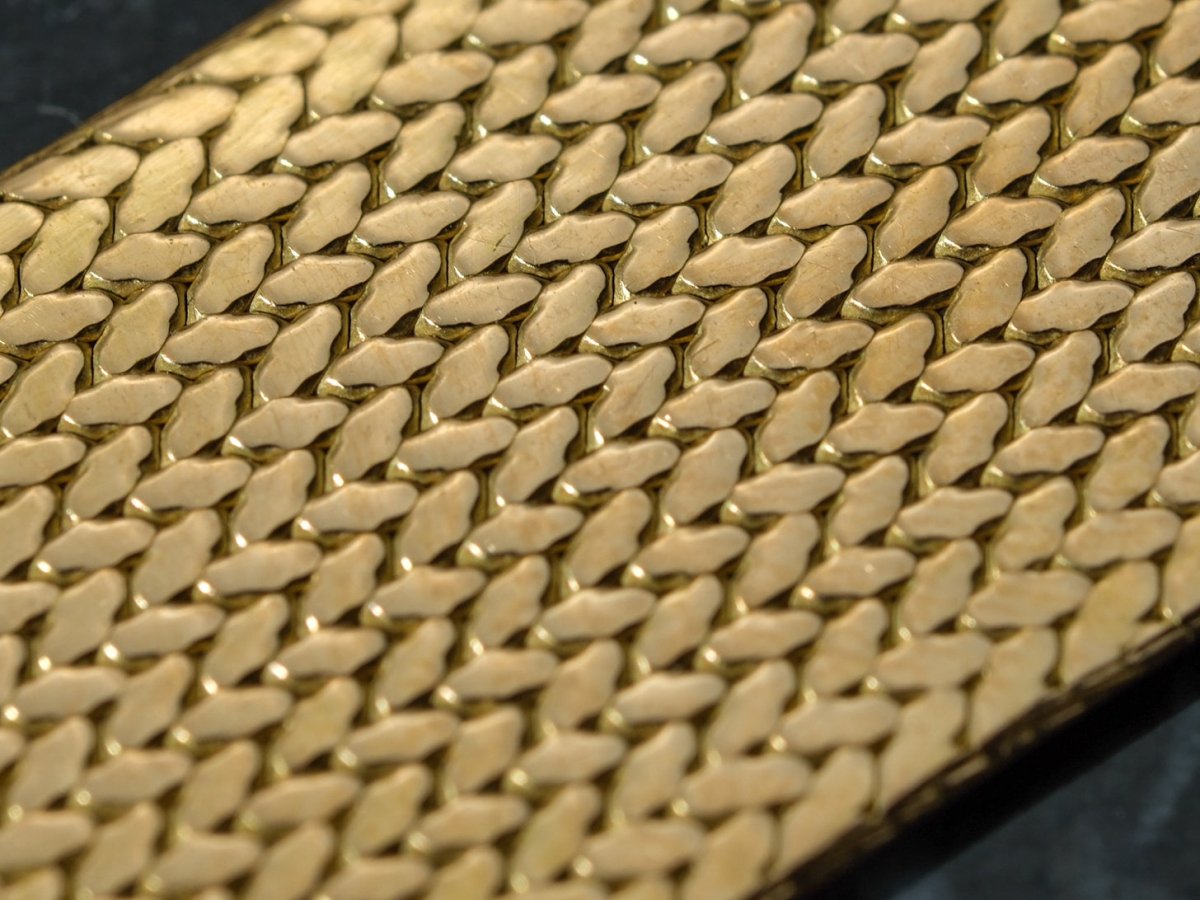 18mm 18k Gold Milanaise Watch Bracelet 1950s Strap / Bracelet