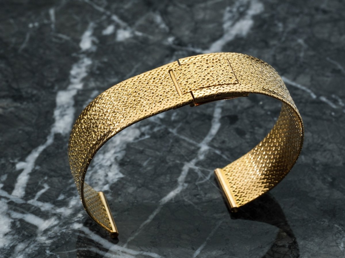 18mm 18k Gold Milanaise Watch Bracelet 1950s Strap / Bracelet