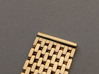 1940s Brick / Flat Beads of Rice Watch Bracelet 18k Gold Strap / Bracelet