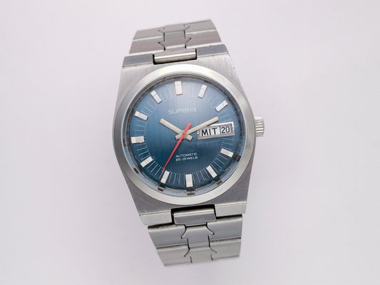 70s Superia - Integrated Bracelet - Blue Dial