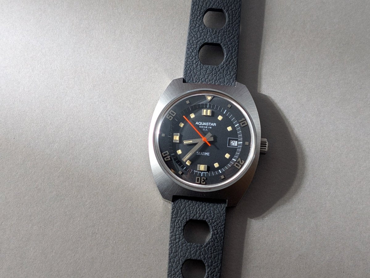 Aquastar Seatime Ref. 1000 Black NOS Wristwatch