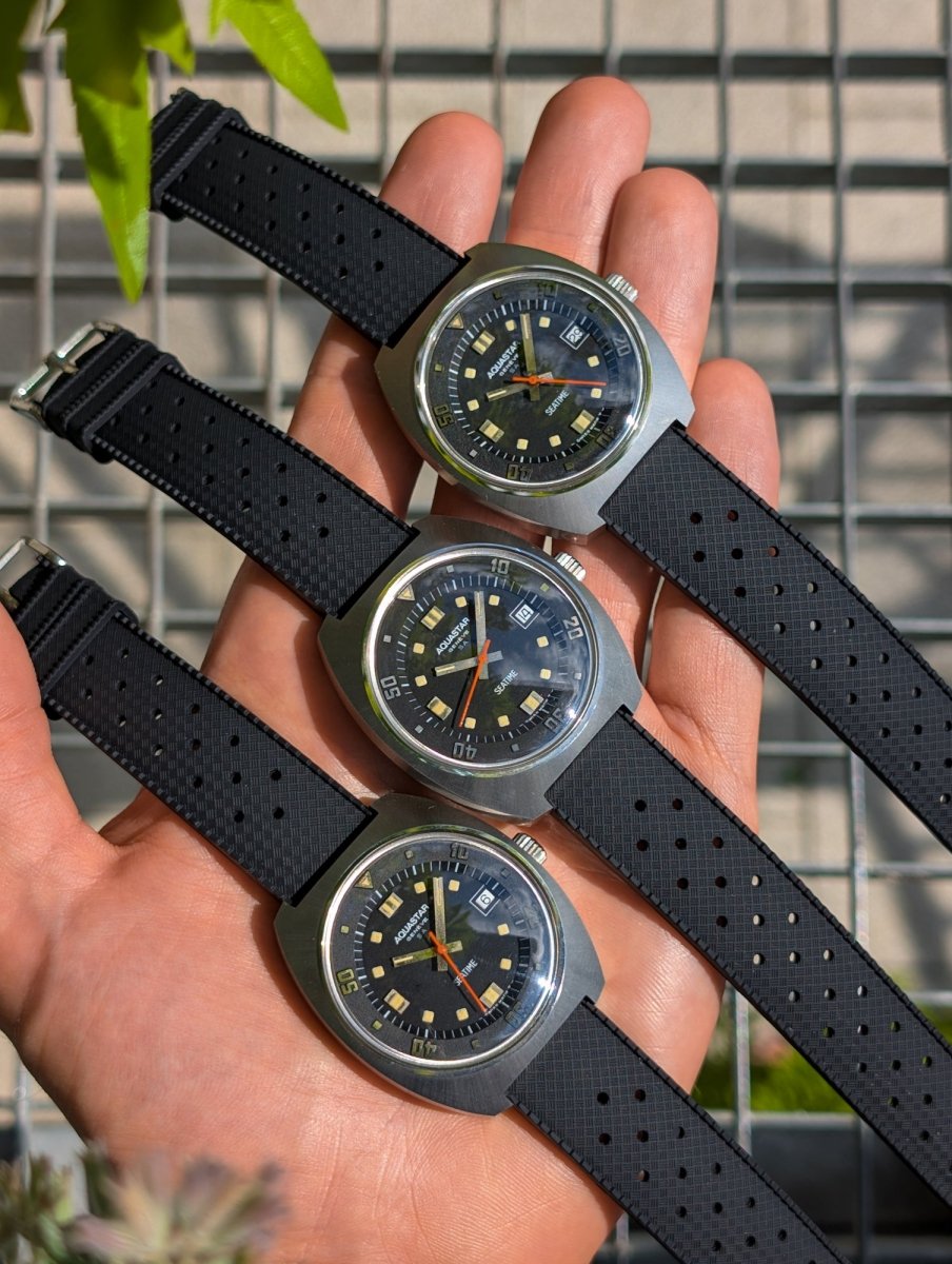 Aquastar Seatime Ref. 1000 Black NOS Wristwatch