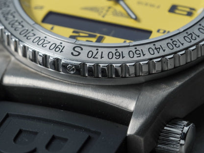 Breitling Emergency E76321 Yellow Dial Titanium Full Set Wristwatch