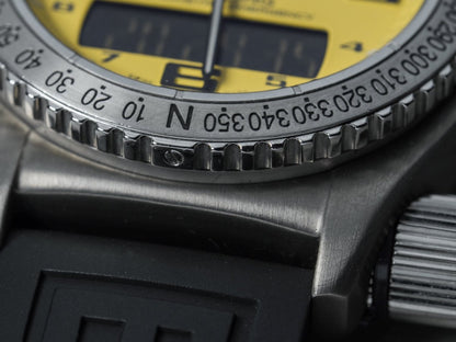 Breitling Emergency E76321 Yellow Dial Titanium Full Set Wristwatch