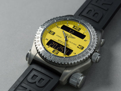 Breitling Emergency E76321 Yellow Dial Titanium Full Set Wristwatch