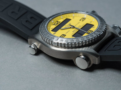 Breitling Emergency E76321 Yellow Dial Titanium Full Set Wristwatch