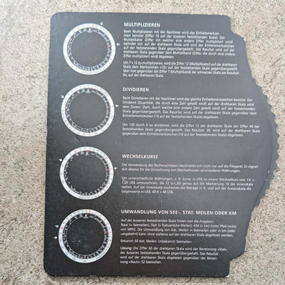 Breitling Navitimer Slide Rule Demonstration Model - Instruction Manual Guide