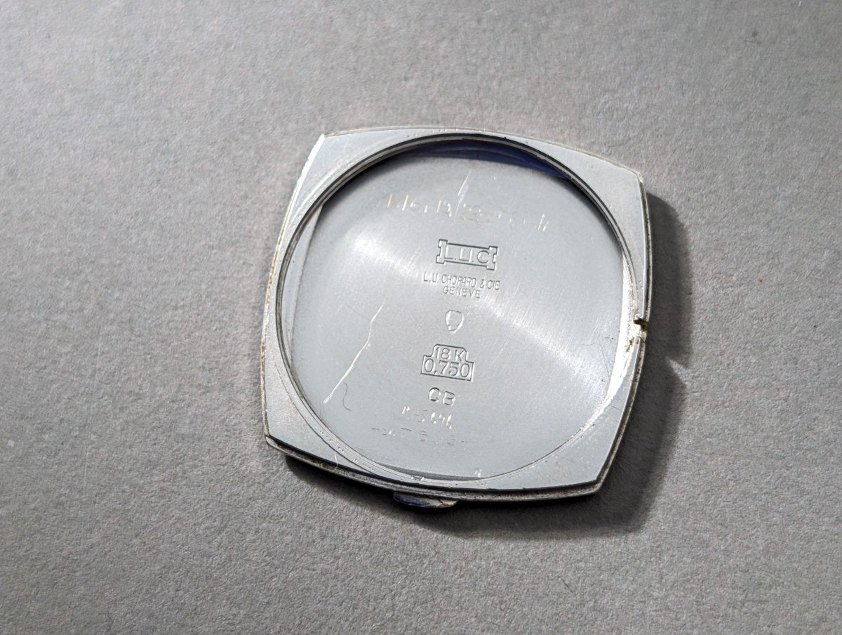 Bucherer Chopard 2032 - 1 18k White Gold Lapis Lazuli Mosaic Dial Bark Finish Wristwatch