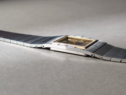 Bucherer Rectangular Integrated Bracelet Ultra Thin Wristwatch