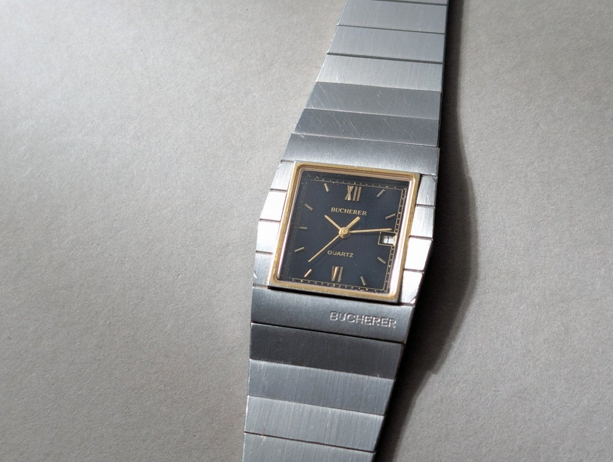 Bucherer Rectangular Integrated Bracelet Ultra Thin Wristwatch