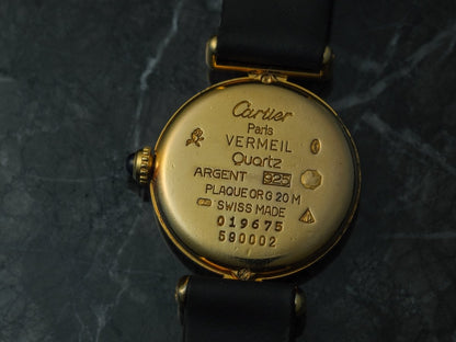 Cartier Colisee Vermeil Gold Black Dial 590002 Wristwatch