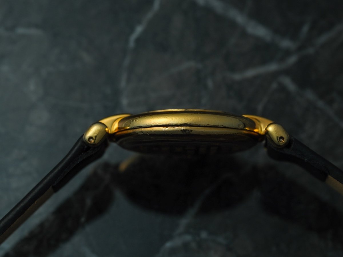 Cartier Colisee Vermeil Gold Black Dial 590002 Wristwatch