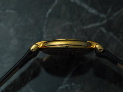 Cartier Colisee Vermeil Gold Black Dial 590002 Wristwatch