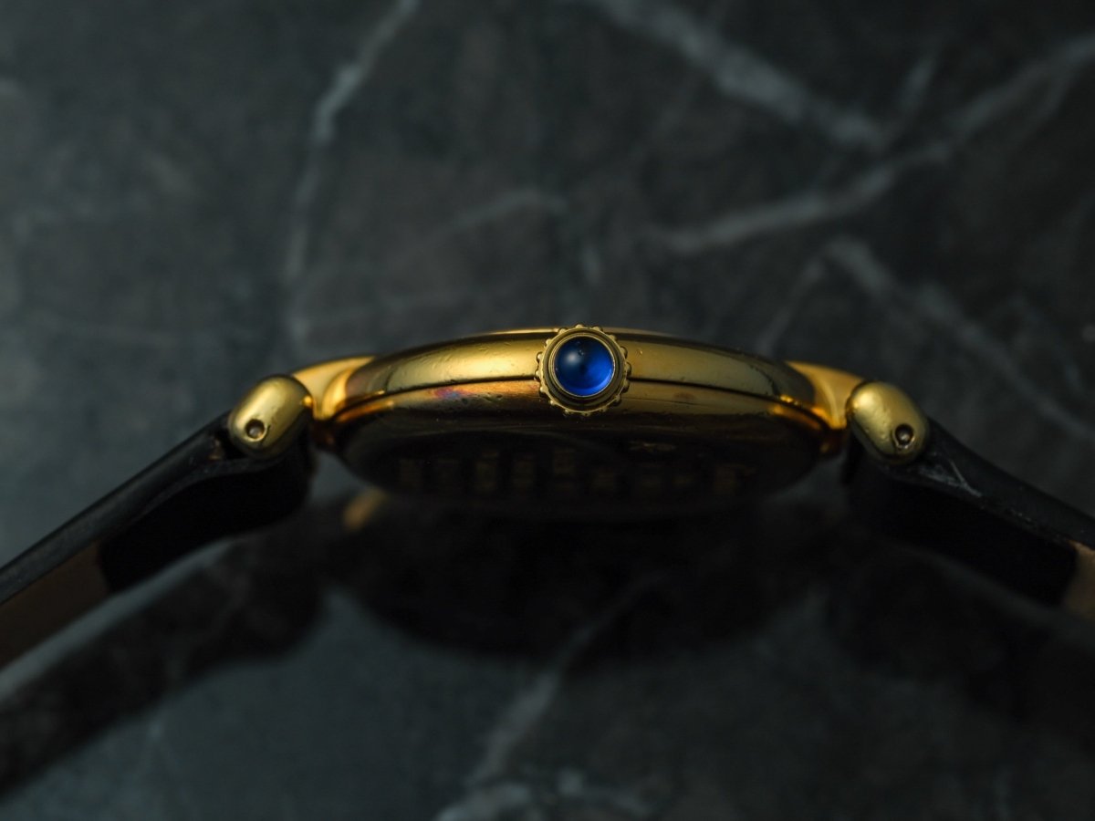 Cartier Colisee Vermeil Gold Black Dial 590002 Wristwatch