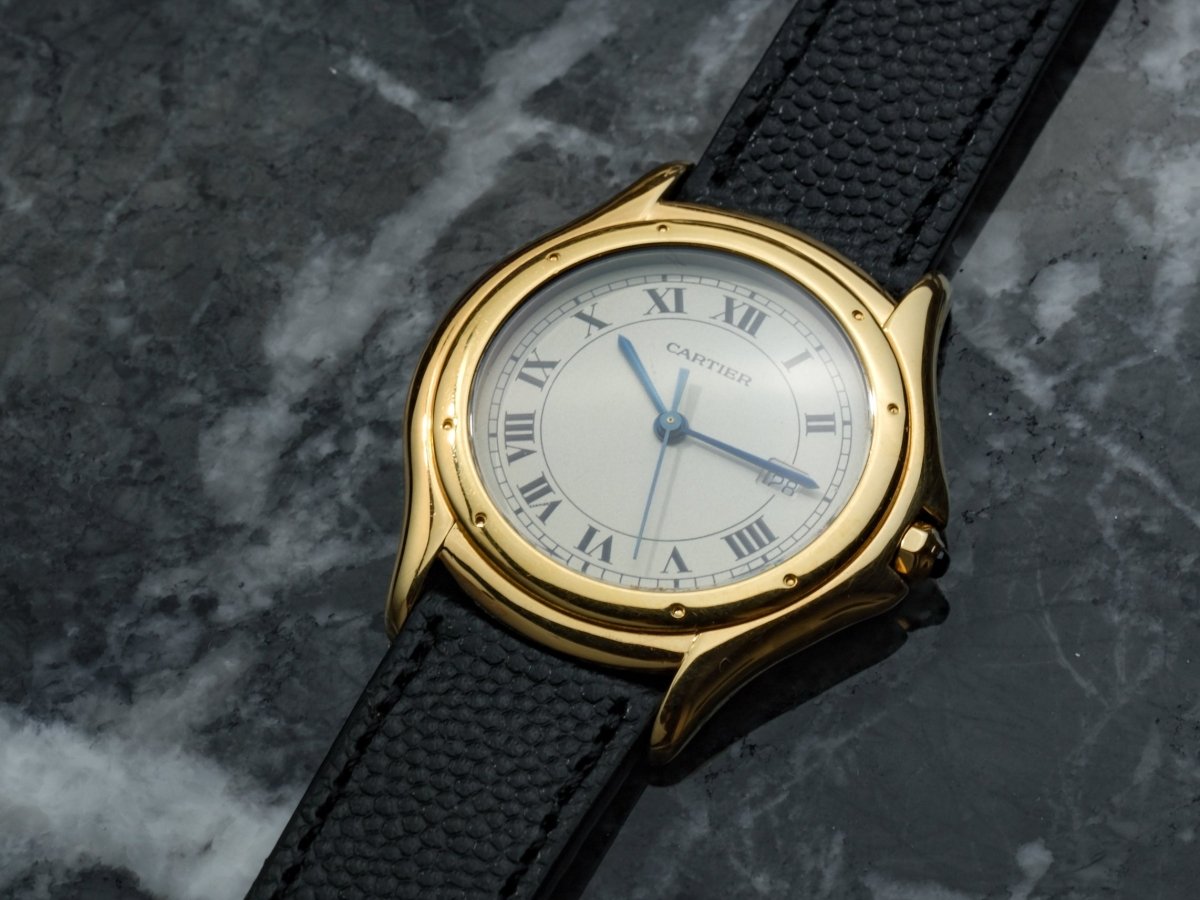 Cartier Cougar Panthere 18k Yellow Gold 33 mm Box Papers 887904 Wristwatch