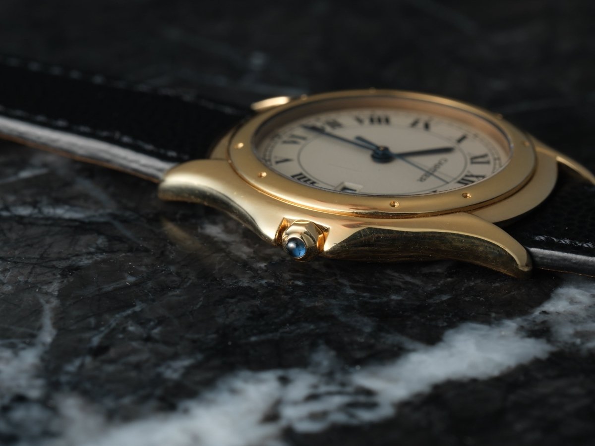 Cartier Cougar Panthere 18k Yellow Gold 33 mm Box Papers 887904 Wristwatch