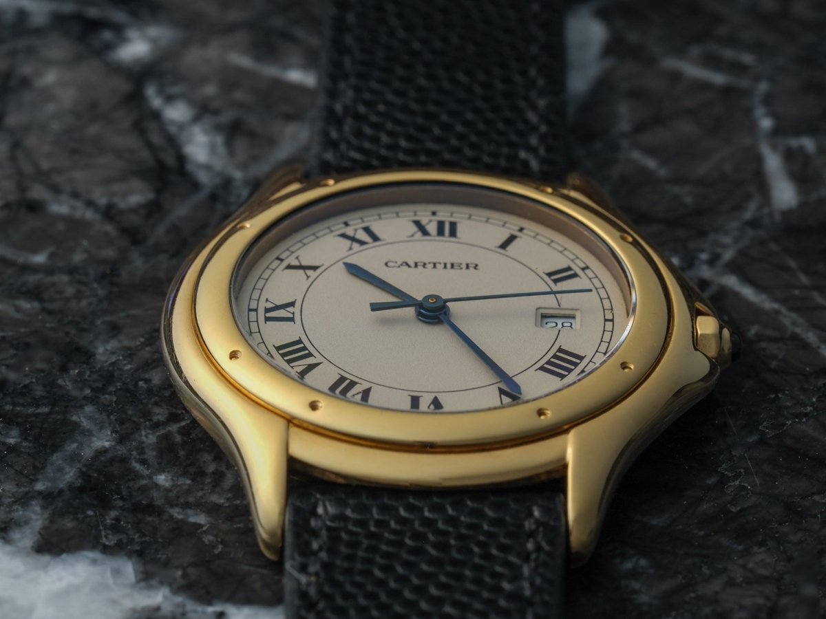 Cartier Cougar Panthere 18k Yellow Gold 33 mm Box Papers 887904 Wristwatch