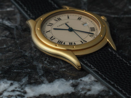 Cartier Cougar Panthere 18k Yellow Gold 33 mm Box Papers 887904 Wristwatch