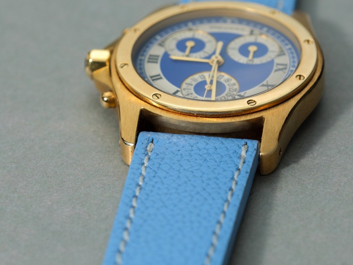 Cartier Santos Ronde Chronograph Date 18k Yellow Gold W15078G 1500 0 Wristwatch