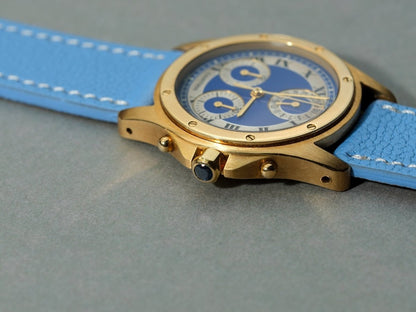 Cartier Santos Ronde Chronograph Date 18k Yellow Gold W15078G 1500 0 Wristwatch