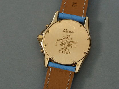 Cartier Santos Ronde Chronograph Date 18k Yellow Gold W15078G 1500 0 Wristwatch