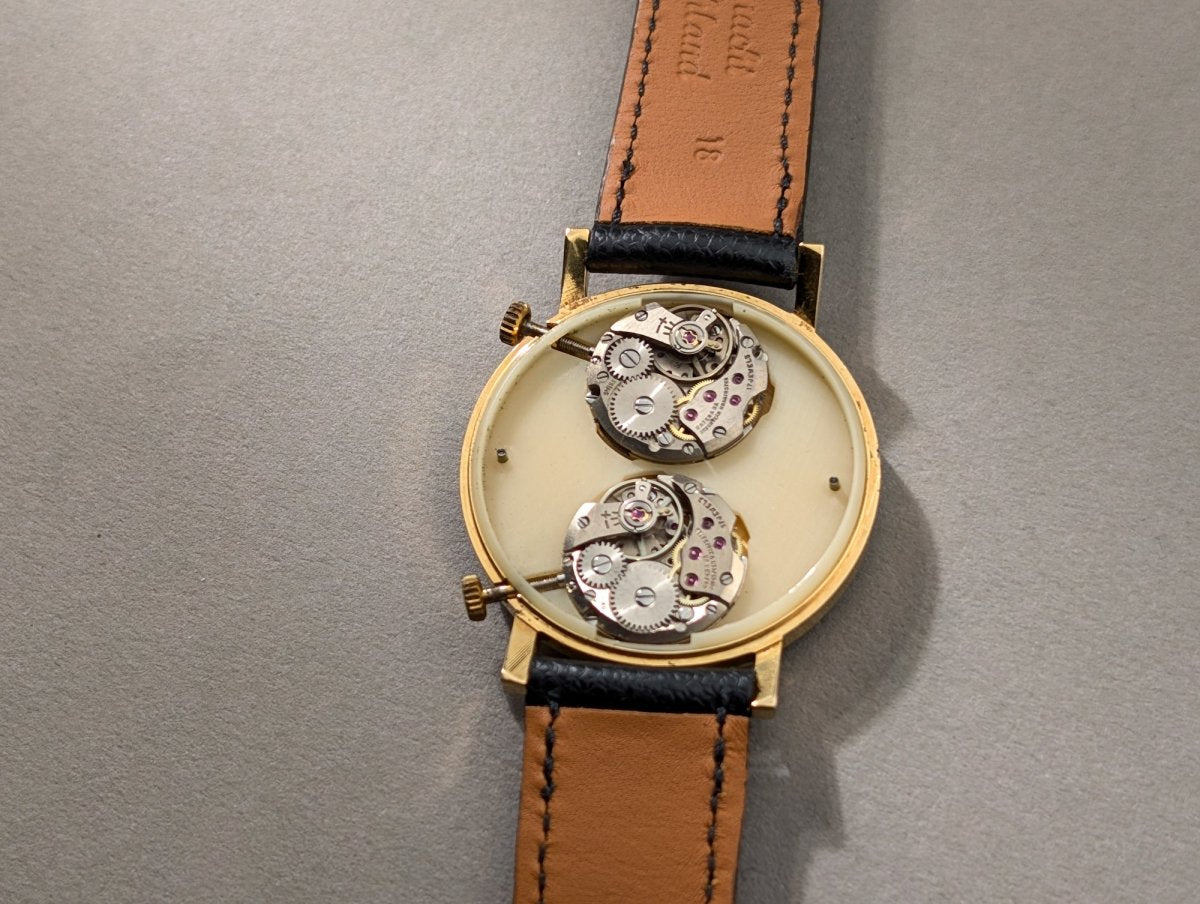 Catena Swiss Dual Time World Map Manual Wind Wristwatch