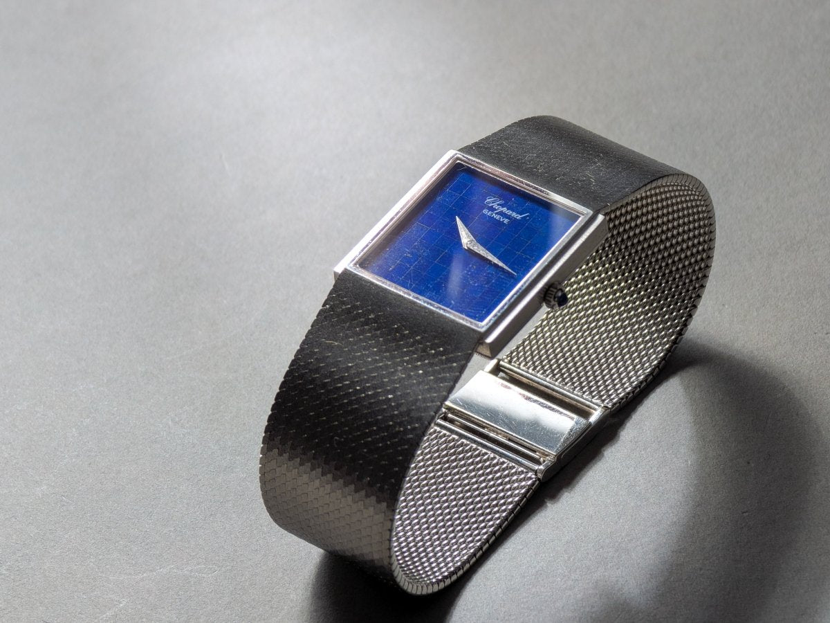 Chopard Gondolo Rectangular 18k White Gold Lapis Lazuli Mosaic Dial 2013 1 Wristwatch