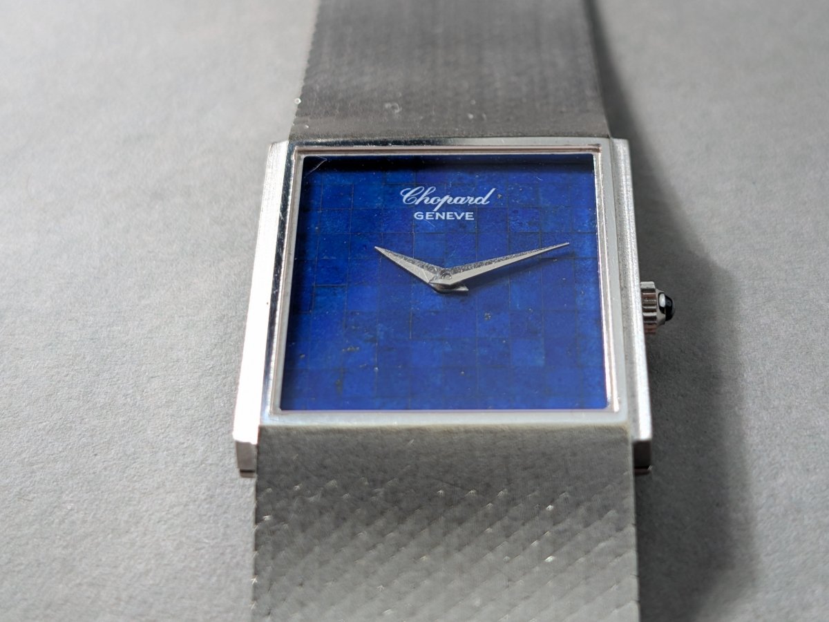 Chopard Gondolo Rectangular 18k White Gold Lapis Lazuli Mosaic Dial 2013 1 Wristwatch