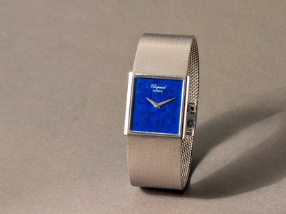 Chopard Gondolo Rectangular 18k White Gold Lapis Lazuli Mosaic Dial 2013 1 Wristwatch