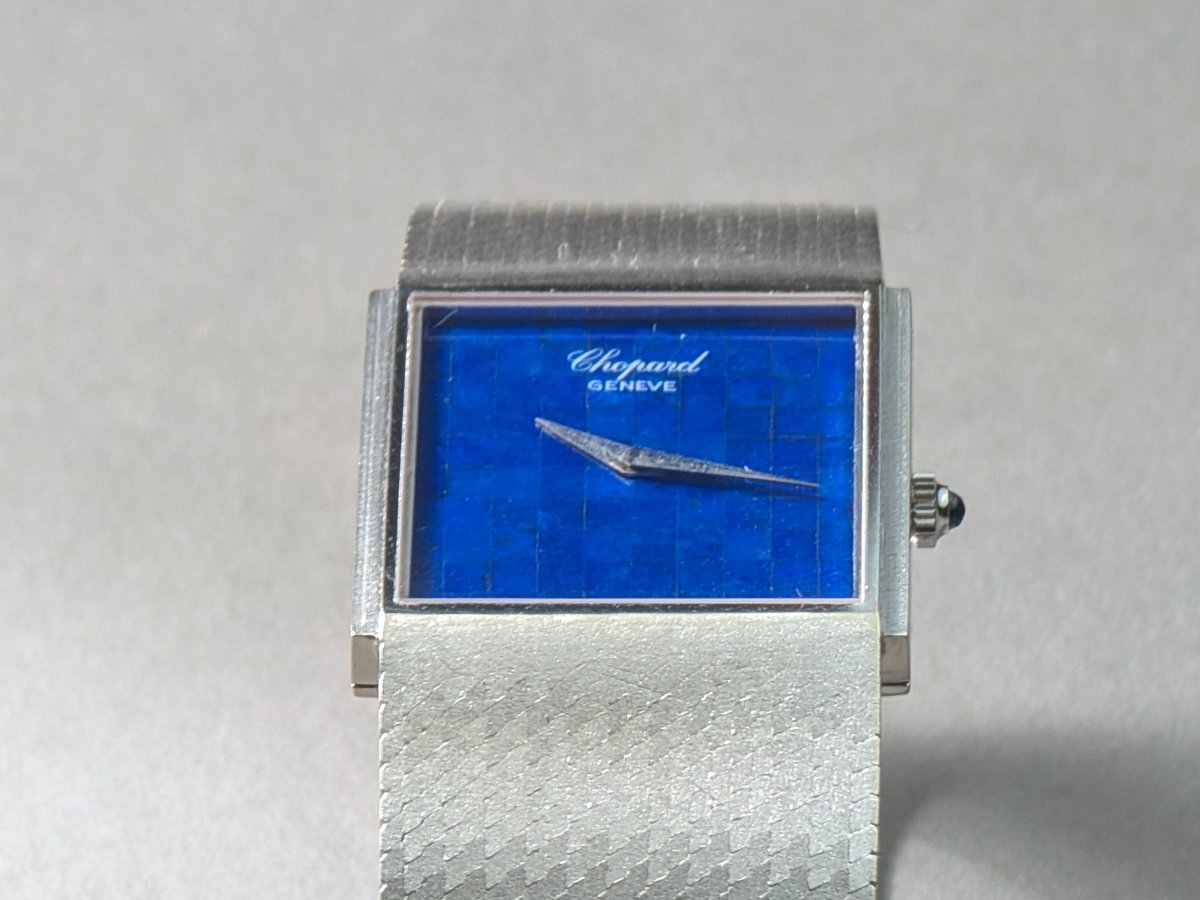 Chopard Gondolo Rectangular 18k White Gold Lapis Lazuli Mosaic Dial 2013 1 Wristwatch