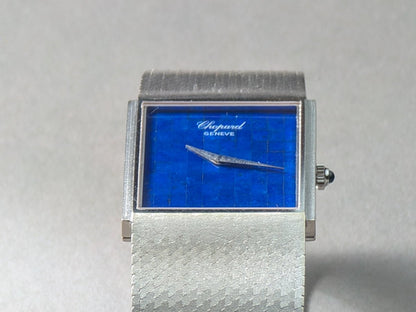 Chopard Gondolo Rectangular 18k White Gold Lapis Lazuli Mosaic Dial 2013 1 Wristwatch