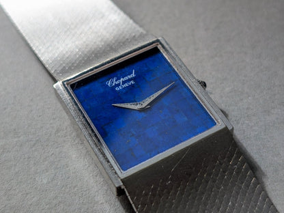 Chopard Gondolo Rectangular 18k White Gold Lapis Lazuli Mosaic Dial 2013 1 Wristwatch