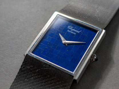 Chopard Gondolo Rectangular 18k White Gold Lapis Lazuli Mosaic Dial 2013 1 Wristwatch